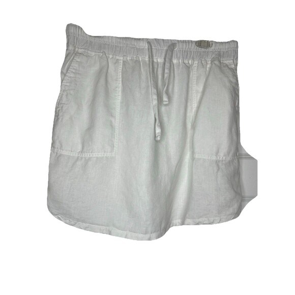 James Perse Standard Skirt 4 XL White Linen Mini Minimalist Basic Everyday - Picture 7 of 8